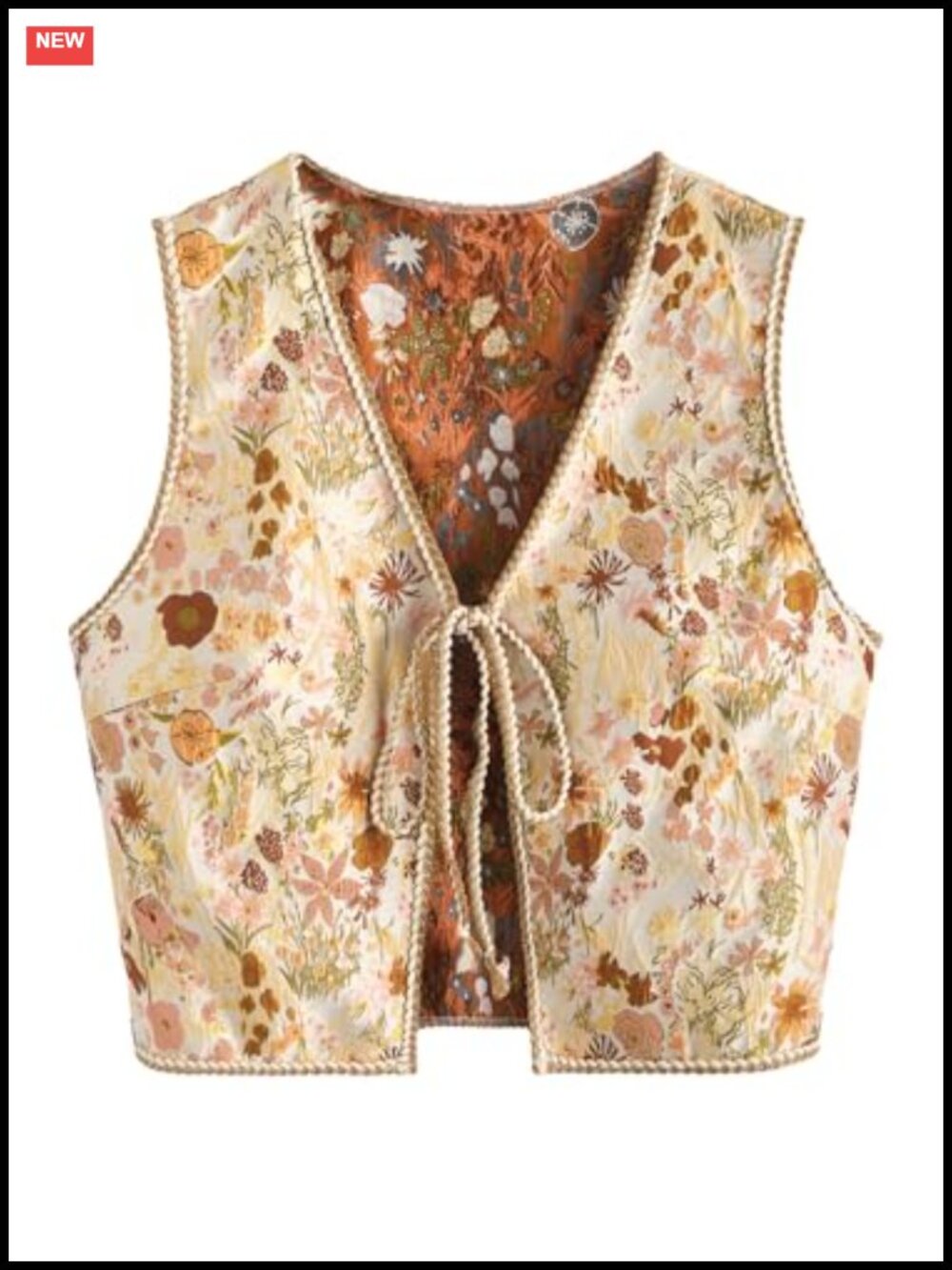 Embroidered Sleeveless Crop Vest Floral V Neck Cowgirl Western